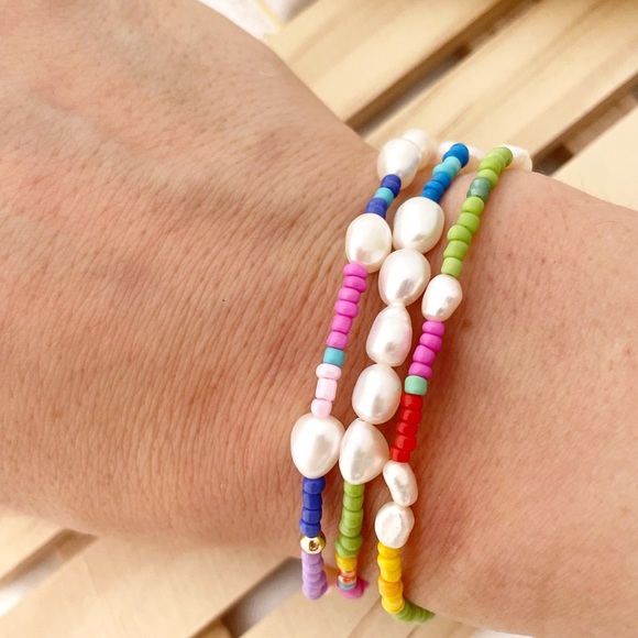 Set of 3 colorful Trendy Bead Bracelet - Picture 3 of 7
